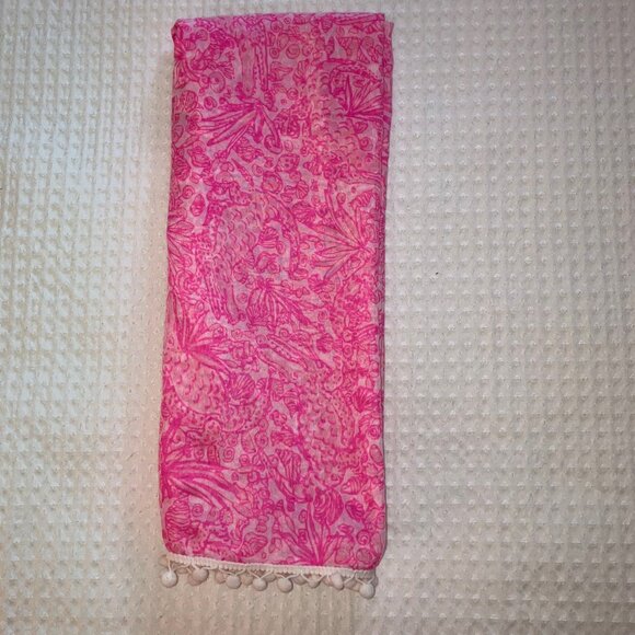 Lilly Pullitzer x Target See Ya Later Pom Pom Scarf - Picture 4 of 9